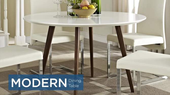 Platter Round Dining Table White - Modway, 2 of 9, play video