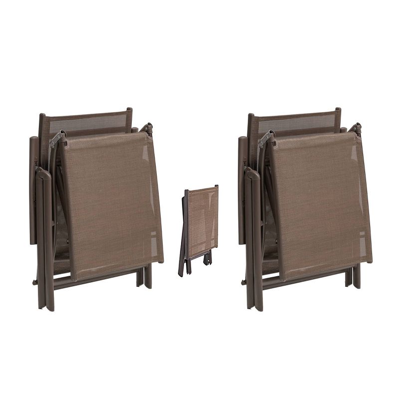 3pc Outdoor Set with Adjustable Chaise Lounge Chairs &#38; Table - Brown/Black - Crestlive Products, 4 of 13