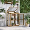 Outsunny Wooden Cold Frame Small Mini Planter Box for Outdoor and Indoor, Natural, 30" L x 24" W x 44" H - 2 of 4