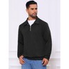 INSPIRE CHIC Men's Long Sleeve Quarter Zip Knitted Geometric Patterns Polo Sweatshirts - 4 of 4