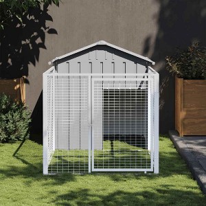 vidaXL Dog House Light Grey Galvanized Steel 46.1 x 79.1 x 48.4 in - 1 of 4
