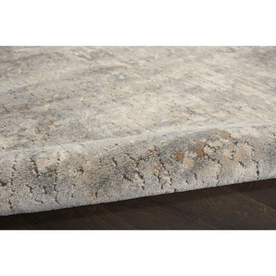 Reversible Abstract Gray Synthetic 5' x 7' Area Rug