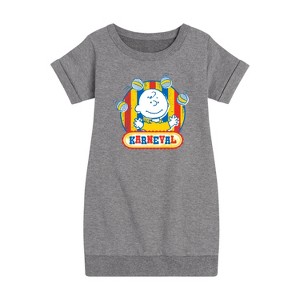 - Peanuts - Charlie Brown Karneval Graphic Short Sleeve Fleece Dress - 1 of 4
