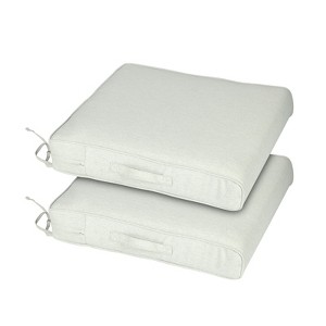 Aoodor Patio Chair Cushions Set of 2, Water Resistant Outdoor Seat Cushions with Handle and Ties, Square Corner Cushions for Patio Furniture - 1 of 4