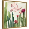 16" x 16" Christmas Cactus I Feliz Navidad by Grace Popp Framed Canvas Wall Art - Amanti Art: Modern Decor, Seasonal Holiday - 2 of 4