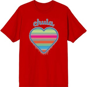 Chula Mexican Woven Heart Sarape Adult Crew Neck Short Sleeve Tee - 1 of 2