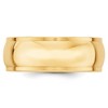 Black Bow Jewelry 8mm 14K Yellow or White Gold Half Round Ridged Edge Standard Fit Band - 3 of 4