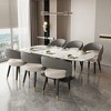 POVISON Modern Upholstered Gray Dining Chairs Set of 2, Barrel Chairs with Hollow Back, Fully Assembled - 2 of 4