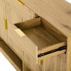KTMBDW Buffet Cabinet with 4 Doors and 3 Drawers, Wood Kitchen Storage Cabinets, Modern Farmhouse Sideboard Credenza for Dining Room - 3 of 4