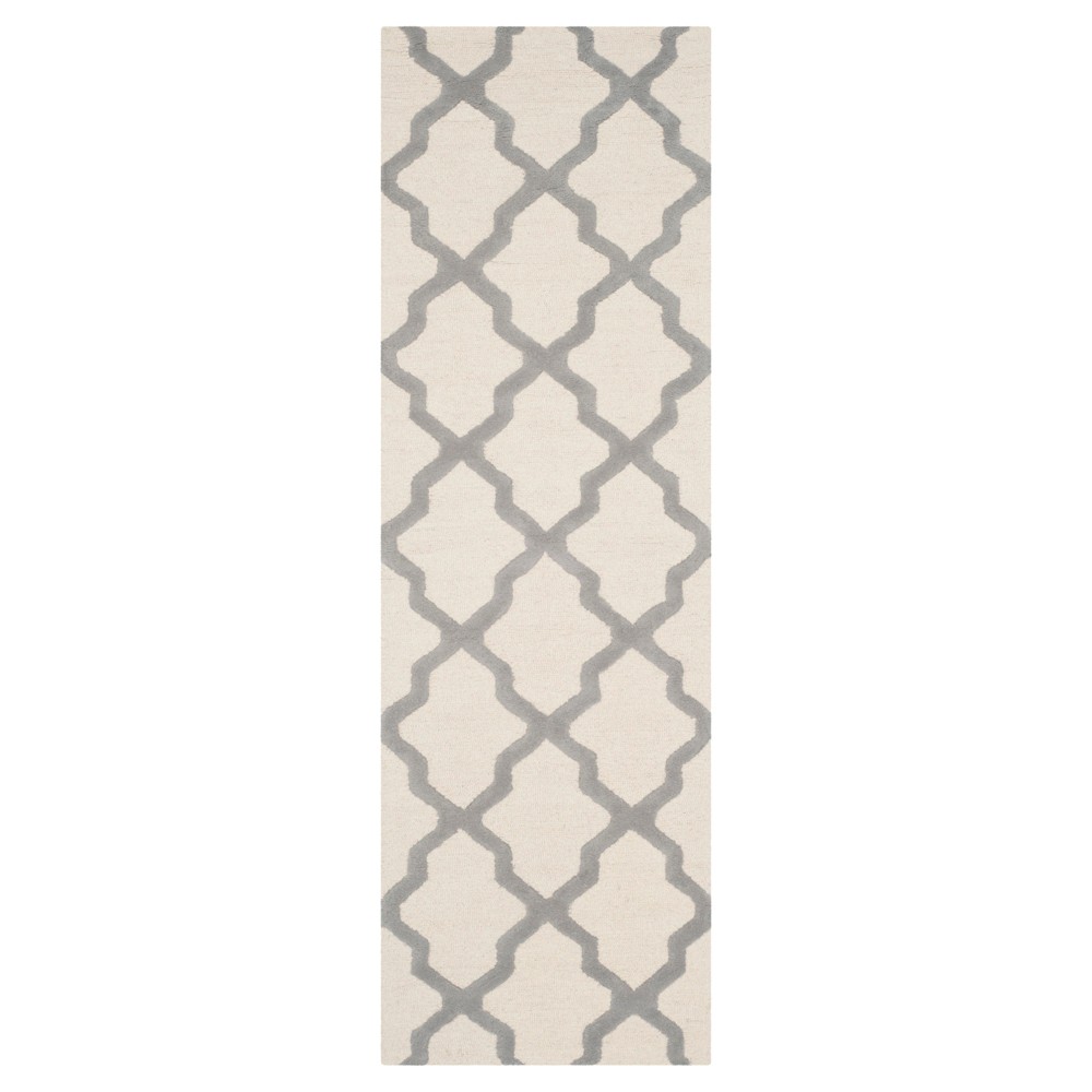2'6inx14' Runner Maison Tetured Rug Ivory/Silver - Safavieh
