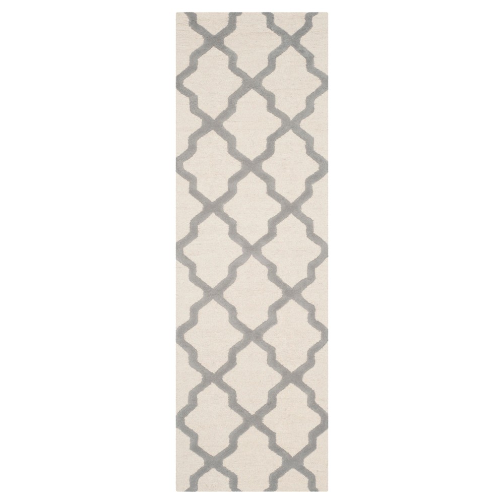 2'6inx14' Runner Maison Tetured Rug Ivory/Silver - Safavieh