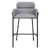 Slate Gray Vinyl Barstool with Steel Frame, 40.2" H – Upholstered Counter Seat by Zuo Modern - 4 of 4