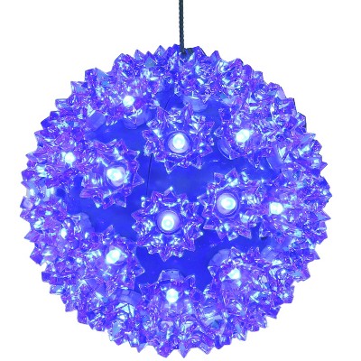 Sunnydaze 5" Electric Plug-In Indoor/Outdoor 50ct LED Lighted Ball Hanging Ornament - Blue