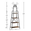 Bookshelf Rustic with Windmill Top and Open Shelves for Home Office or Bedroom 22.83in Wide - 3irtyhousy - 4 of 4