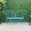 38" x 62" Metal Butterfly Outdoor Bench Blue - Alpine Corporation - image 2 of 4