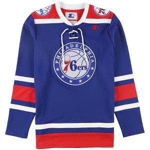 STARTER Mens Philadelphia 76ers Embellished T-Shirt, Blue, Large - 1 of 2