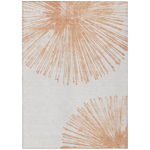 Salmon And Ivory Abstract Washable Indoor Outdoor Area Rug - 1 of 4