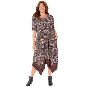 Catherines Stoneywood Stripe A-Line Dress (With Pockets) - 1 of 4