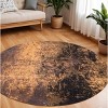 Yellow and Brown Abstract Non Skid Area Rug - 2 of 4