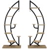 Costway 2PC 6 Tier Metal Plant Stand Rack Half Moon Shape Ladder Planter Organizer w/Hook - 3 of 4