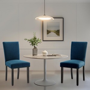 Set of 2 Upholstered Kitchen Chairs with Nailhead Trim and Sturdy Wood Legs, Ergonomic High-Back Chairs for Dining Room and Kitchen - 1 of 4