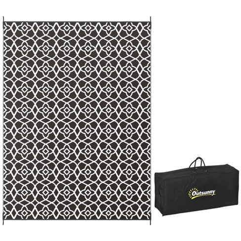 Outsunny Rv Mat, Outdoor Patio Rug / Large Camping Carpet With Carrying ...