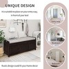 Bench with Storage and Seating,Entryway Shoe Storage Bench for Bedroom,Living Room,Bathroom,43.5" Shoe Storage Bench with Door Cabinet,Brown - 4 of 4