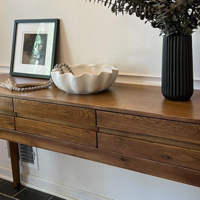 Herriman Wooden Console Table With Drawers Natural - Threshold ...