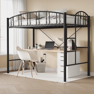 Acekool Twin Loft Bed - Space-Saving with Safety Rail - 1 of 4