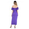 24seven Comfort Apparel Maternity Off Shoulder Ruffle Maxi Dress - 3 of 4