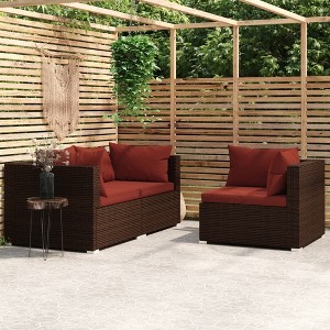vidaXL Garden Lounge Set Brown, Cinnamon Red - 1 of 4