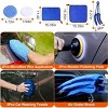 Racxily 26Pcs Car Detailing Brush Kit Exterior Interior Car Cleaning Set Drill Brush Set Car Buffing Sponge Pads Kit, Blue - 4 of 4