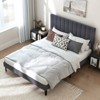 Safstar Queen Size Bed Frame w/Height Adjustable Vertical Channel Headboard, Noise Free - 2 of 4