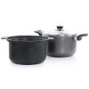 Oster Clairborne 3 Piece Aluminum Nonstick Pasta Pot with Lid in Charcoal Gray - 4 of 4