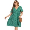 LXT-Plus Size  A Line Flowy Midi Dresses Plus Size Floral Party Dress - 3 of 4
