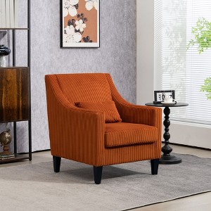 CAVINAS Luxury Chenille Accent Chair,Plush Armchair with High-Resilience Foam for Bedroom,Apartment,Waiting Room - 1 of 4