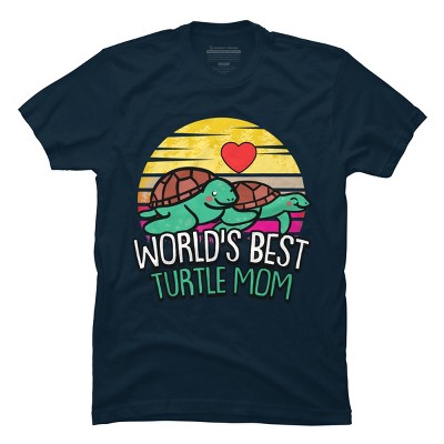 Men's Design By Humans World's Best Turtle Mom Retro Stripes By animalshop T-Shirt