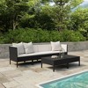 vidaXL Patio Lounge Set, 6-Piece, Poly Rattan, Black - Outdoor Furniture with Cushions, Coffee Table - 2 of 4