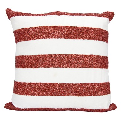 Luminecence Flag Stripes Oversize Square Throw Pillow Red/White - Mina Victory