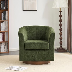 Christopher Knight Home Harlow Modern Wooden 360° Swivel Velvet Upholstered Accent Chair - 1 of 4