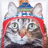 C&F Home 18" x 18" Winter Hat Cat Indoor/Outdoor Christmas Holiday Throw Pillow - 3 of 4