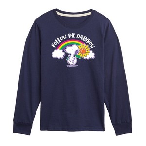 Boys' - Peanuts - Follow The Rainbow Long Sleeve Graphic T-Shirt - 1 of 4