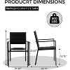 Set of 2 Aluminum Stackable Patio Chairs – Outdoor Dining Chairs with Breathable Textilene Fabric for Deck, Backyard, and Garden - 2 of 4