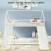 ELJGET Twin Over Twin Bunk Bed, Montessori Floor Bunk Bed Frame with Convertible Slide, Heavy Duty Metal Low Bed with House Shape and Roof for Kids - 2 of 4