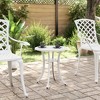 vidaXL Patio Table White 18.9 In.x20.9 In. Cast Aluminum - 3 of 4