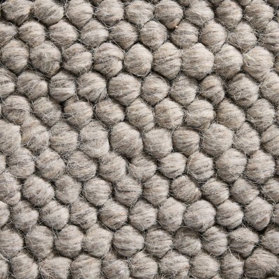 Handcrafted Beige Wool Rectangular Area Rug 5' x 7'