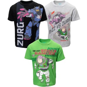 Disney Pixar Toy Story Rex Buzz Lightyear Woody 3 Pack T-Shirts Toddler - 1 of 4