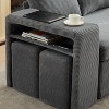 Hyleory 92.91" Corduroy Upholstered Sleeper Sectional Sofa, L-Shaped Sleep Couch Bed Modular Sofa bed with Armrests for Living Room,Dark Gray - 4 of 4
