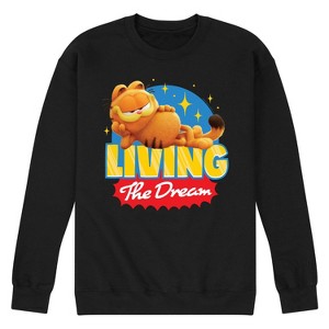 Men's - Garfield - Living The Dream Graphic Fleece Sweatshirt - 1 of 4