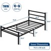 Lusimo 14 Inch Metal Slat Support Bed Frame Platform Bed with Headboard and Footboard Twin/Full/Queen/King - 3 of 4